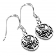 Scottish Thistle Sterling Silver Earrings - ep334